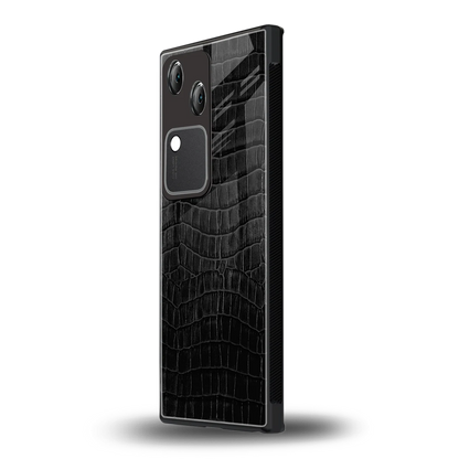 Croco Black vivo v30 mobile cover | shockproof glass phone case