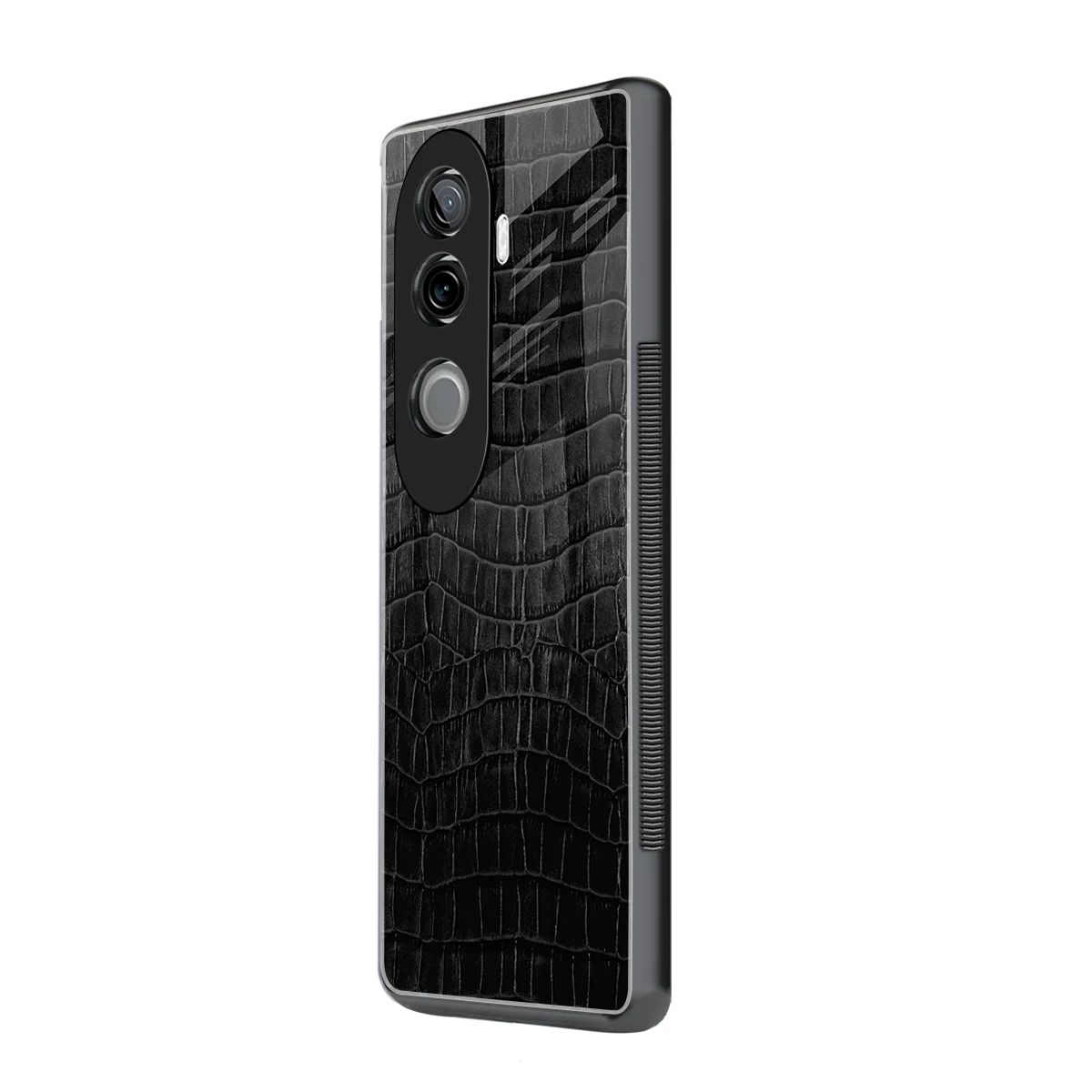 Croco Black vivo v40e mobile cover | shockproof glass phone case