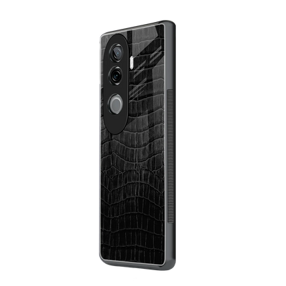 Croco Black vivo v40e mobile cover | shockproof glass phone case