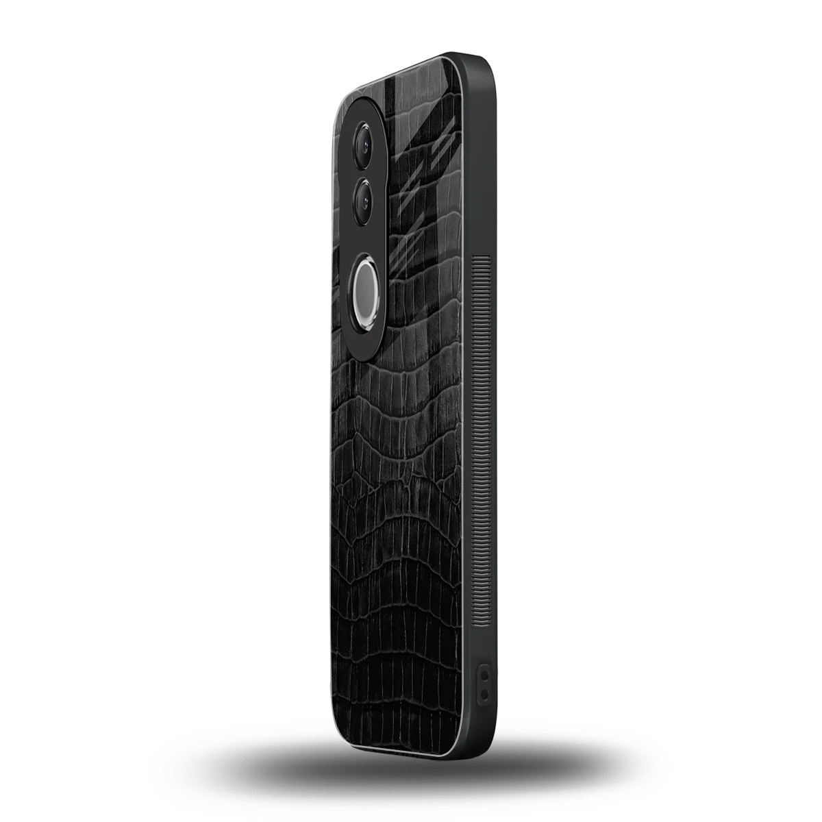 Croco Black vivo v50 mobile cover | shockproof glass phone case