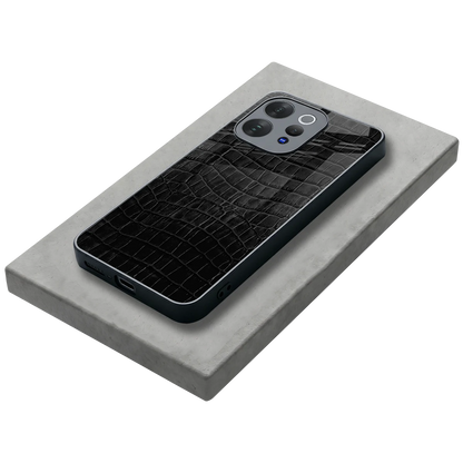 Croco Black stylish phone case for vivo v70 | glossy glass and slim fit
