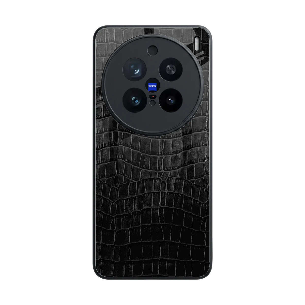 Croco Black back phone cover | glass case for vivo x200 pro