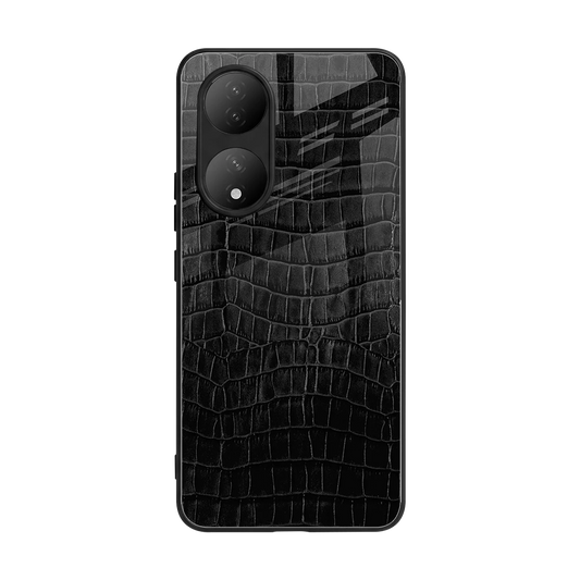 Croco Black back phone cover | glass case for Vivo-y100