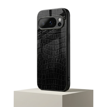 Croco Black google pixel 10 pro mobile cover | shockproof glass phone case