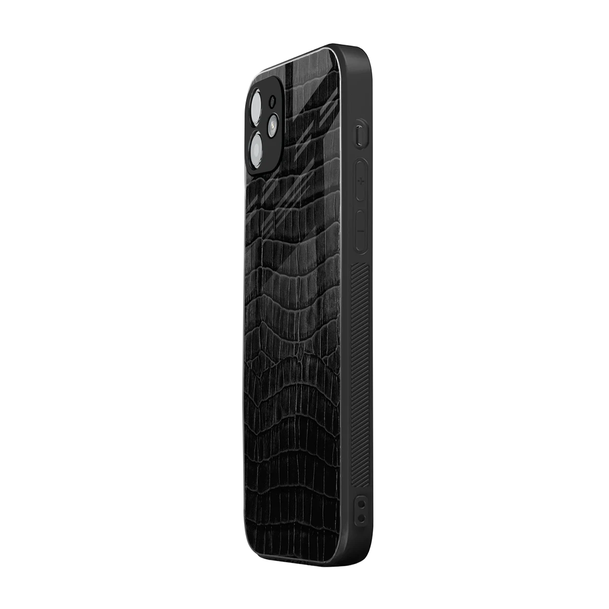 Croco Black iphone 12 mobile cover | shockproof glass phone case