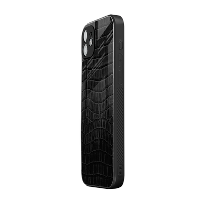 Croco Black iphone 12 mobile cover | shockproof glass phone case