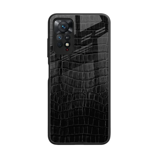 Croco Black back phone cover | glass case for redmi note 11 pro