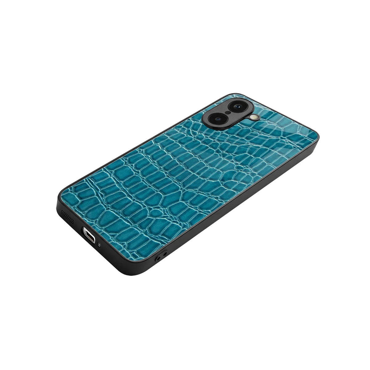 Croco Blue stylish phone case for oneplus nord ce5 5g | glossy glass and slim fit