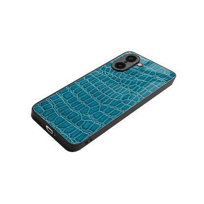 Croco Blue stylish phone case for oneplus nord ce5 5g | glossy glass and slim fit