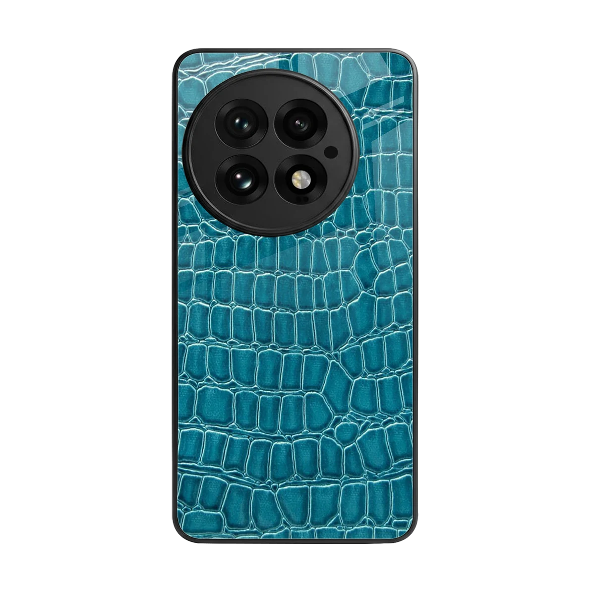Croco Blue back phone cover | glass case for oneplus 13