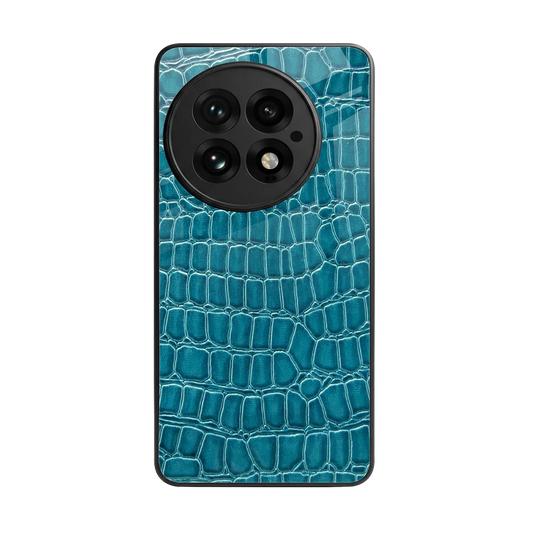 Croco Blue back phone cover | glass case for oneplus 13