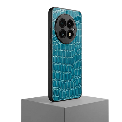 Croco Blue oneplus 13 mobile cover | shockproof glass phone case