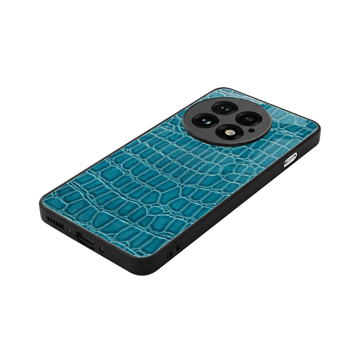 Croco Blue stylish phone case for oneplus 13 | glossy glass and slim fit