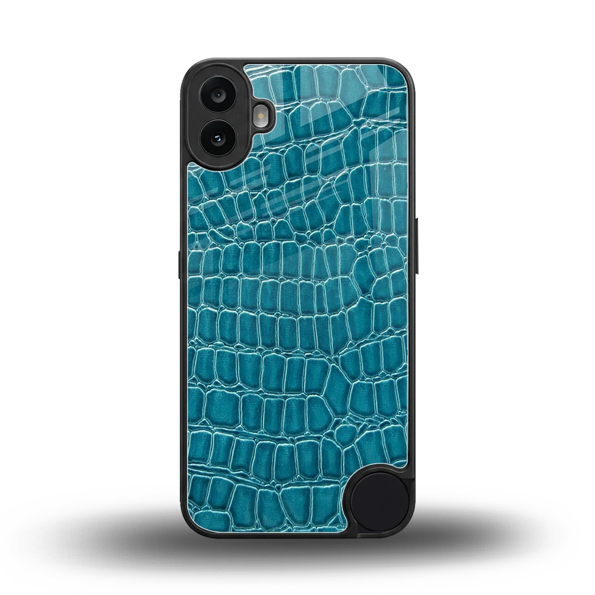 Croco Blue back phone cover | glass case for cmf nothing phone 1
