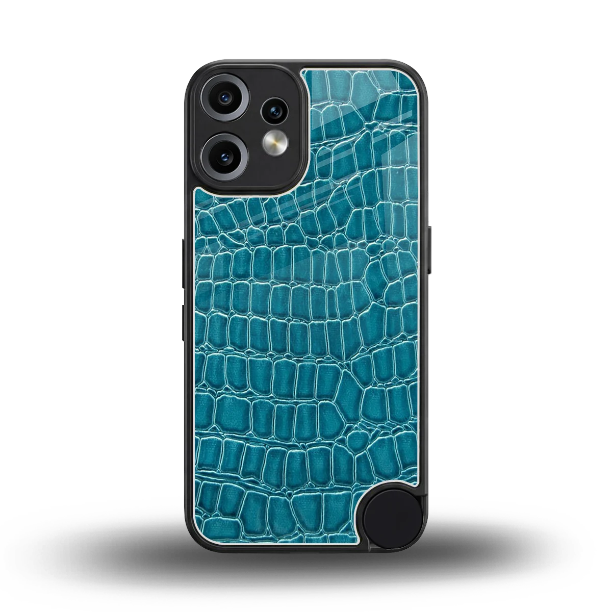 Croco Blue back phone cover | glass case for cmf nothing phone 2 pro