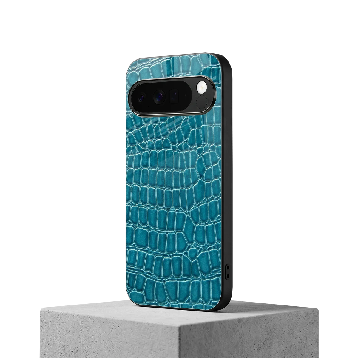 Croco Blue google pixel 10 pro xl mobile cover | shockproof glass phone case