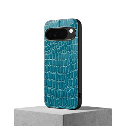 Croco Blue google pixel 10 pro xl mobile cover | shockproof glass phone case