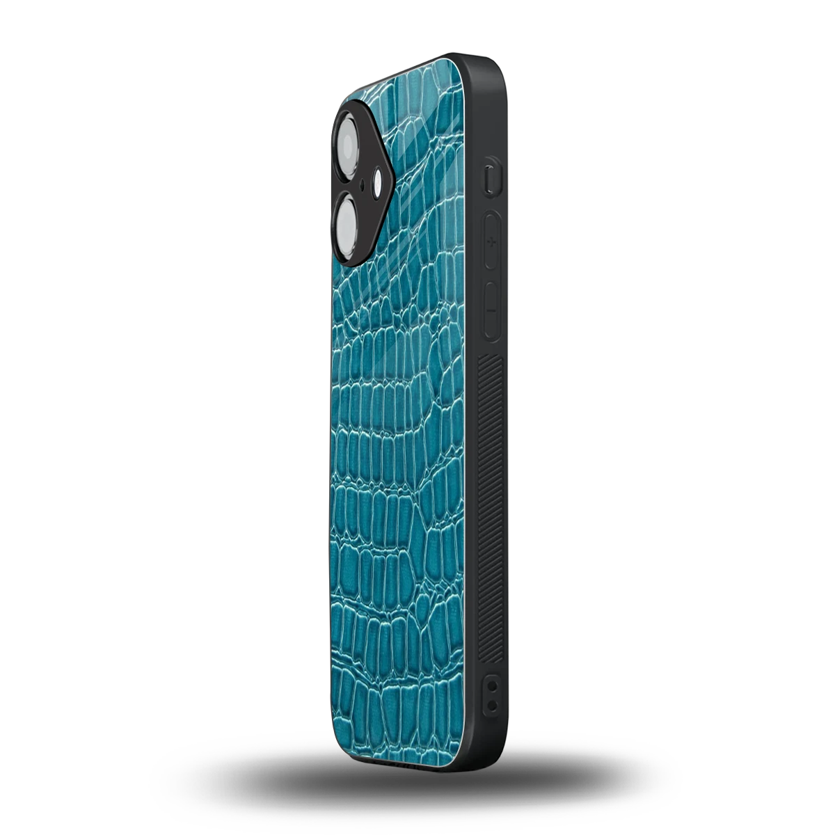 Croco Blue iPhone 16 mobile cover | shockproof glass phone case