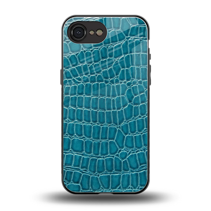 Croco Blue back phone cover | glass case for iphone 16e