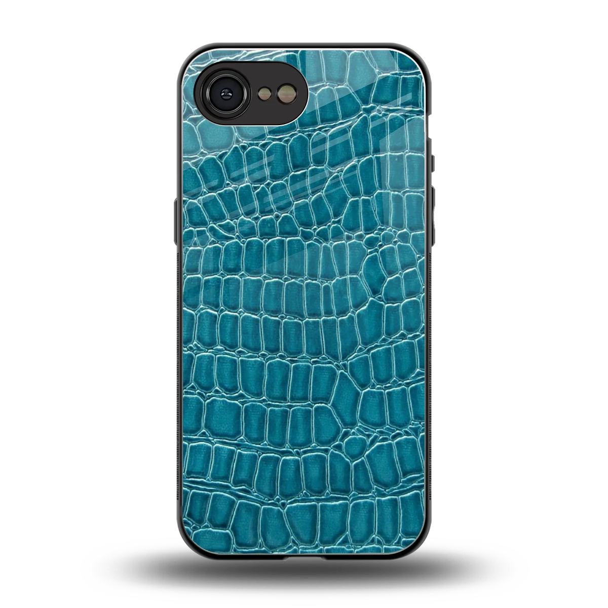 Croco Blue back phone cover | glass case for iphone 17e