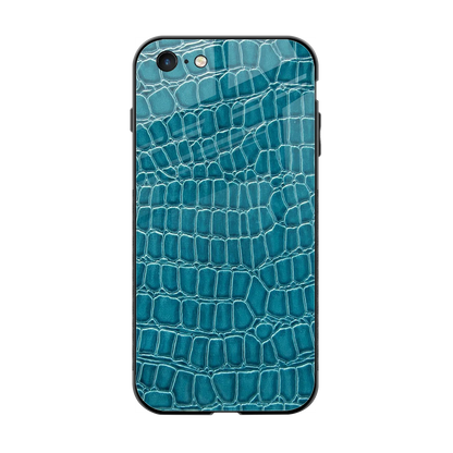 Croco Blue back phone cover | glass case for iphone 6s plus