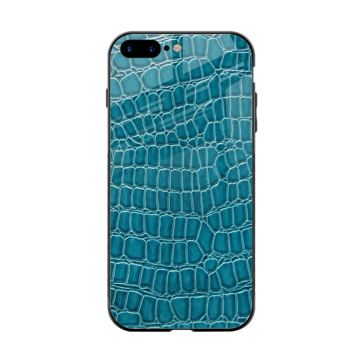 Croco Blue back phone cover | glass case for iphone 8 plus