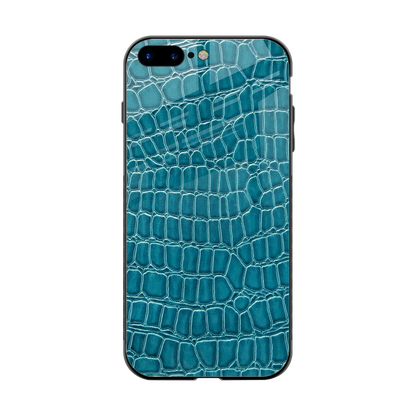 Croco Blue back phone cover | glass case for iphone 8 plus