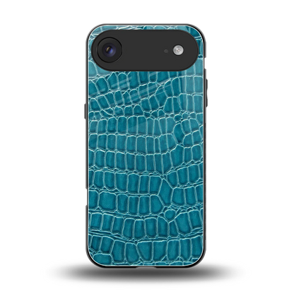 Croco Blue back phone cover | glass case for iphone air