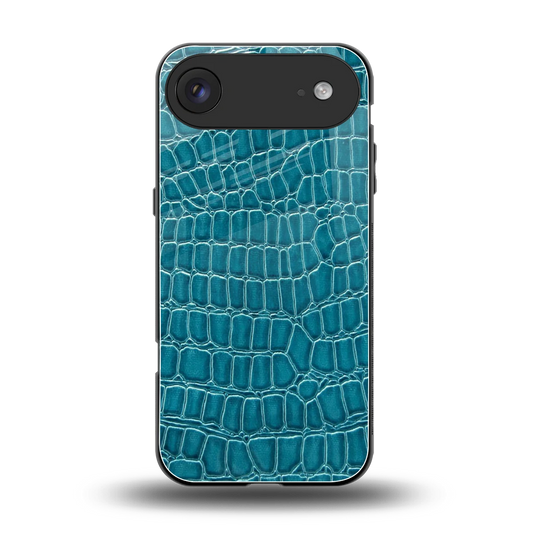 Croco Blue back phone cover | glass case for iphone air
