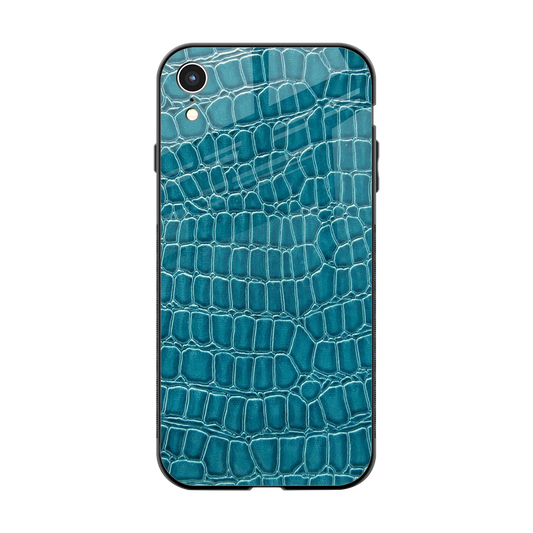 Croco Blue back phone cover | glass case for iphone xr