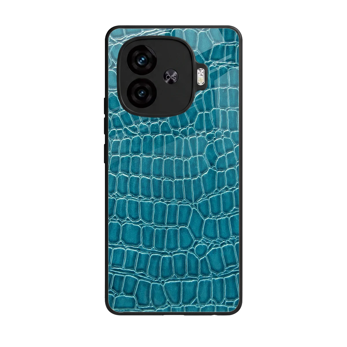 Croco Blue back phone cover | glass case for iqoo neo 10r 5g