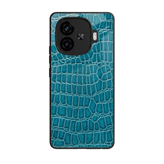 Croco Blue back phone cover | glass case for iqoo neo 10r 5g