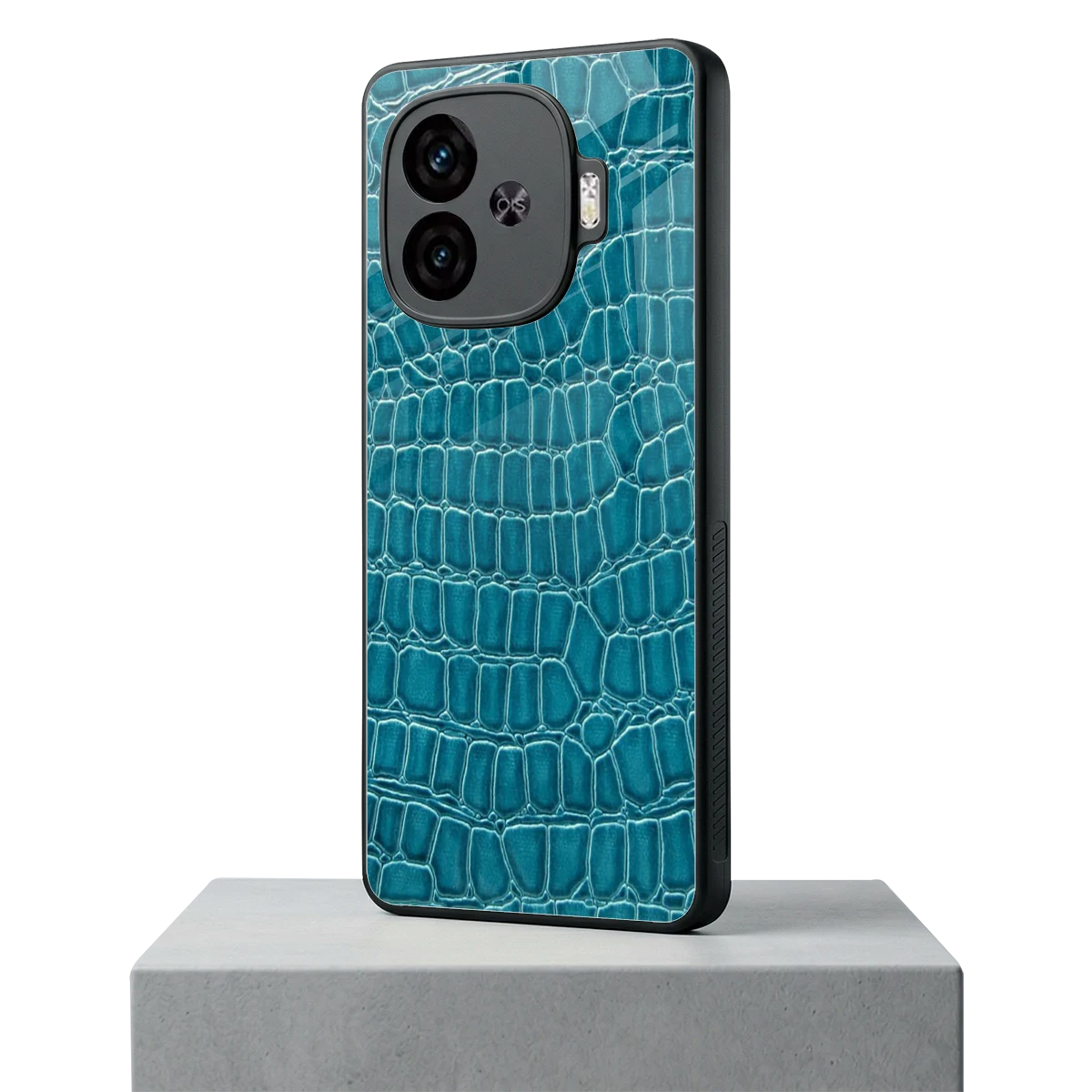 Croco Blue iqoo neo 10r 5g mobile cover | shockproof glass phone case