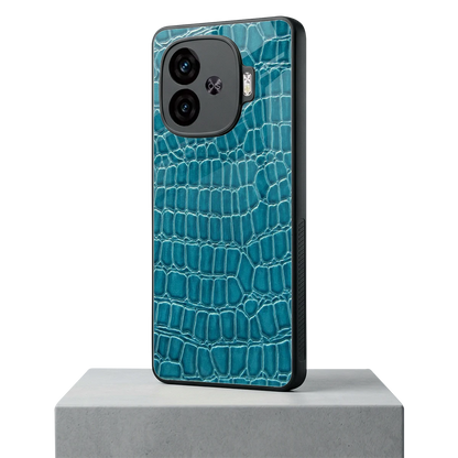 Croco Blue iqoo neo 10r 5g mobile cover | shockproof glass phone case