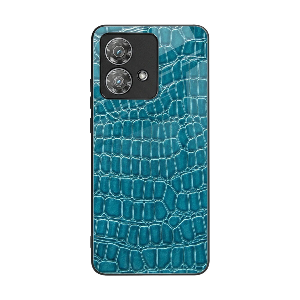 Croco Blue back phone cover | glass case for motorola edge 40 neo 5g