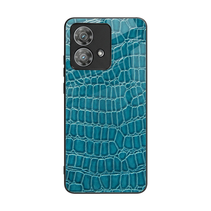 Croco Blue back phone cover | glass case for motorola edge 40 neo 5g