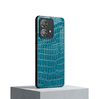 Croco Blue motorola edge 40 neo 5g mobile cover | shockproof glass phone case