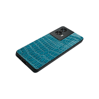Croco Blue stylish phone case for motorola edge 50 fusion | glossy glass and slim fit