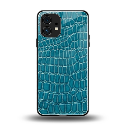 Croco Blue back phone cover | glass case for nothing phone 1