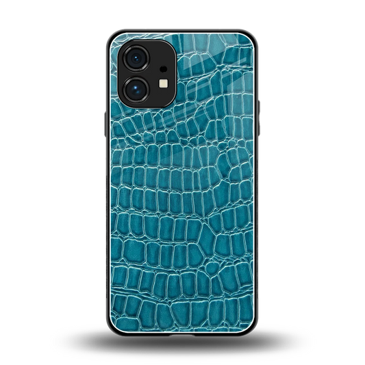 Croco Blue back phone cover | glass case for nothing phone 1
