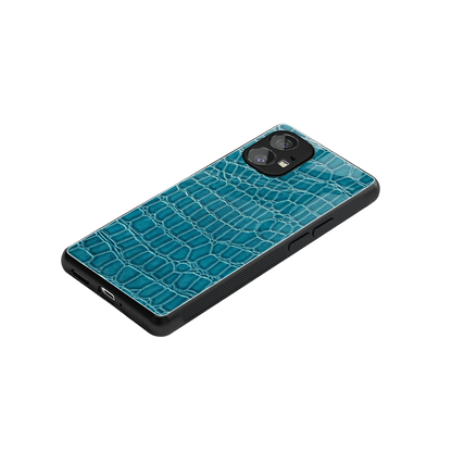 Croco Blue stylish phone case for nothing phone 1 | glossy glass and slim fit