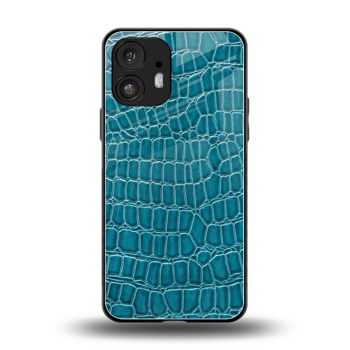 Croco Blue back phone cover | glass case for nothing phone 2