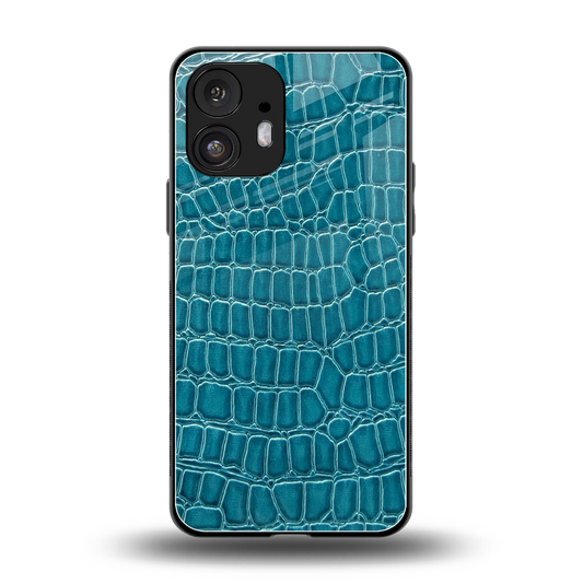 Croco Blue back phone cover | glass case for nothing phone 2