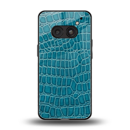 Croco Blue back phone cover | glass case for nothing phone 2a plus
