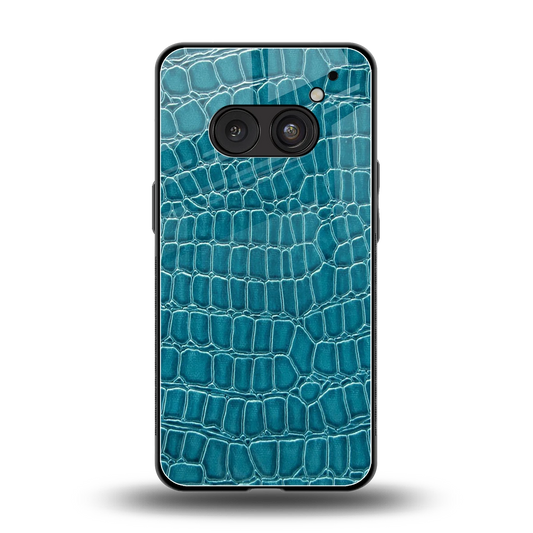 Croco Blue back phone cover | glass case for nothing phone 2a plus