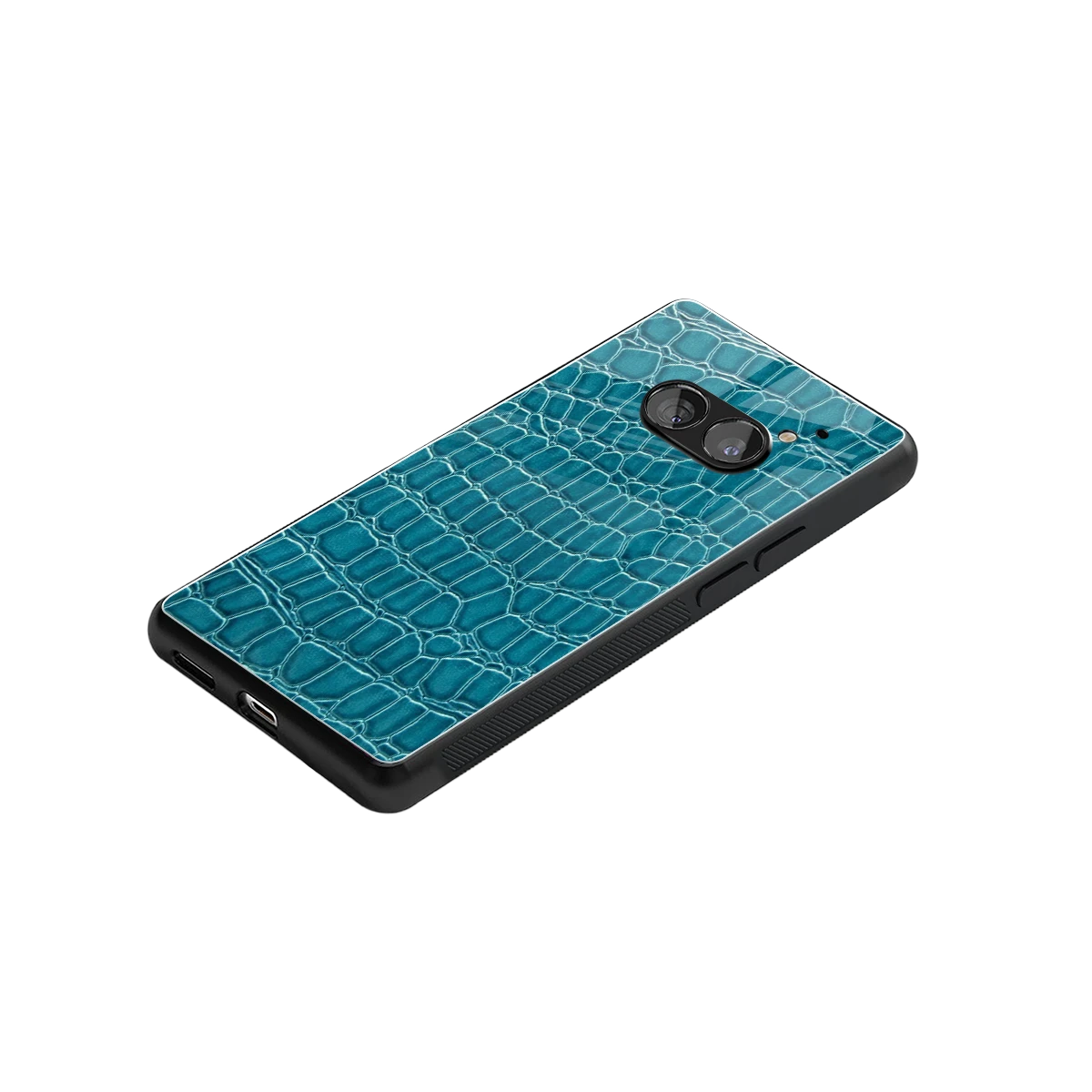 Croco Blue stylish phone case for nothing phone 2a plus | glossy glass and slim fit