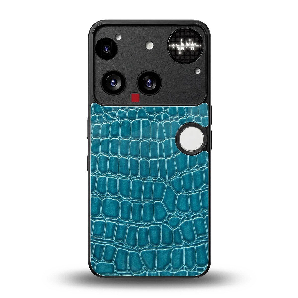 Croco Blue back phone cover | glass case for nothing phone 3
