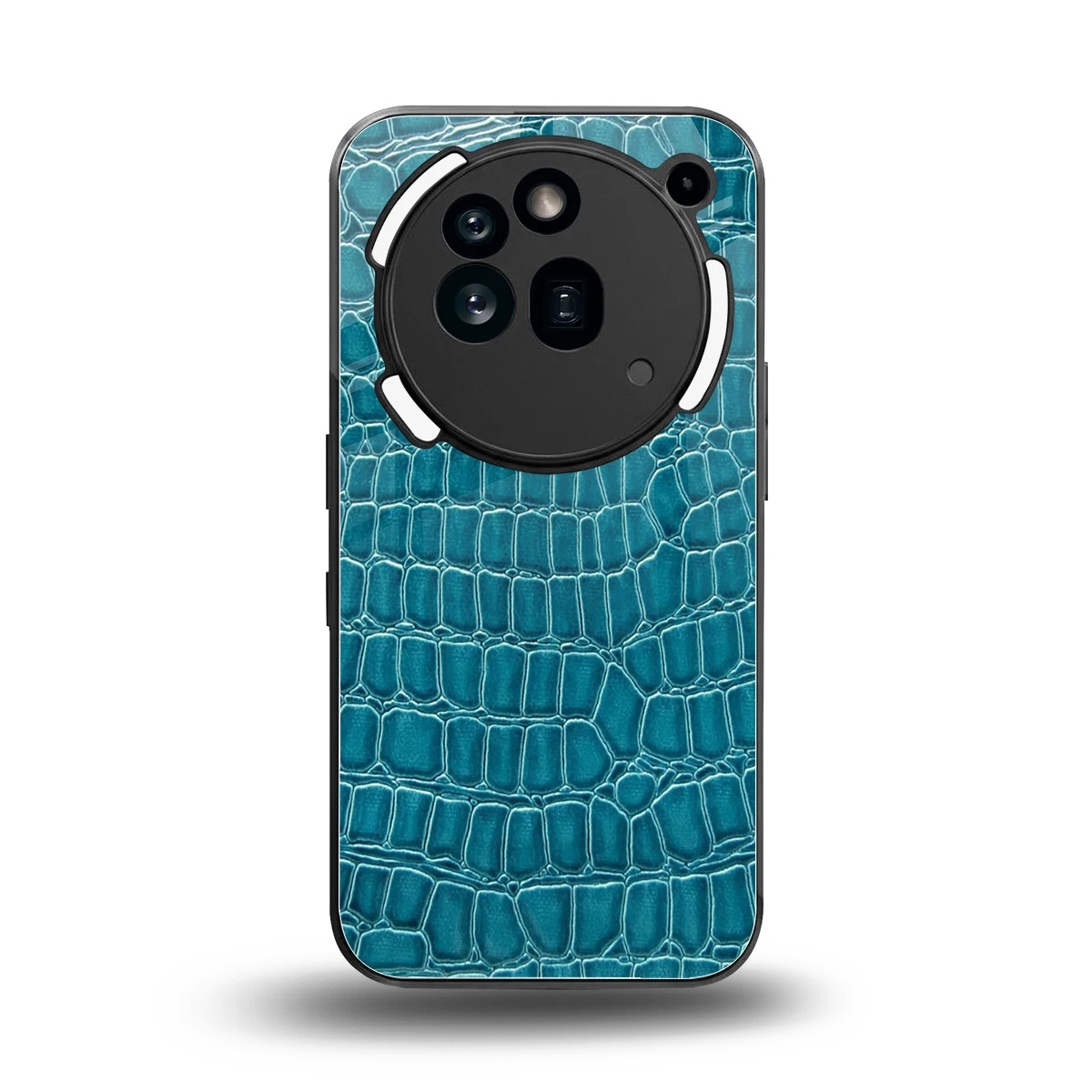 Croco Blue back phone cover | glass case for nothing phone 3a pro