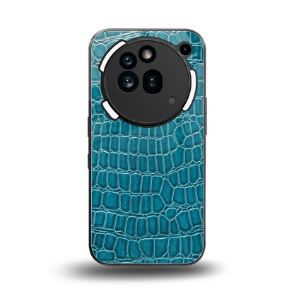 Croco Blue back phone cover | glass case for nothing phone 3a pro