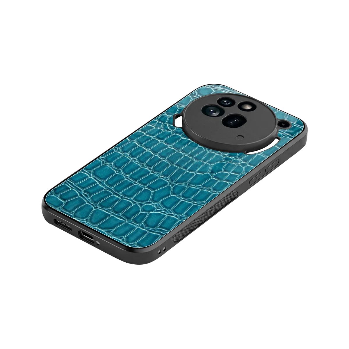 Croco Blue stylish phone case for nothing phone 3a pro | glossy glass and slim fit